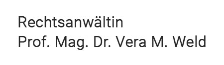 Rechtsanwältin Prof. Mag. Dr. Vera M. Weld  - Logo
